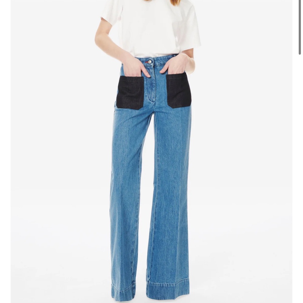 Victoria Beckham Alina High Waisted Patch Pocket Jean